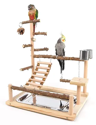 Imagen del producto de Omgoods: Estructura de madera para pájaros con comedero