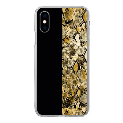 Produktbild von MuchoWow® Handyhülle Schutzhülle Hülle für iPhone X Schlange - Gold - Luxus Silikon Softcase Handy Hülle - Handyhülle