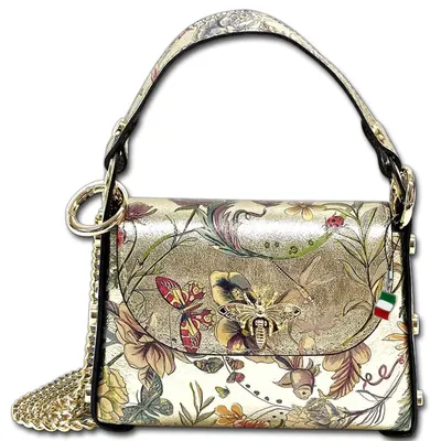 Imagen del producto de Bolso de cuero, color dorado, tamaño mediano, 19x14x6,5 cm, modelo para mujer Florence, referencia D3OTF832ZF