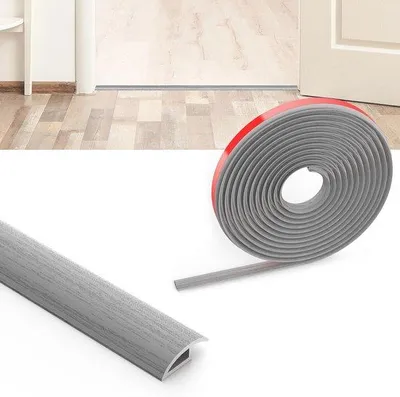 Productafbeelding van 2 m Laminaatvloer Drempel Overgangsstrip - Zelfklevende PVC Vloerverdeler voor Vloeropeningen