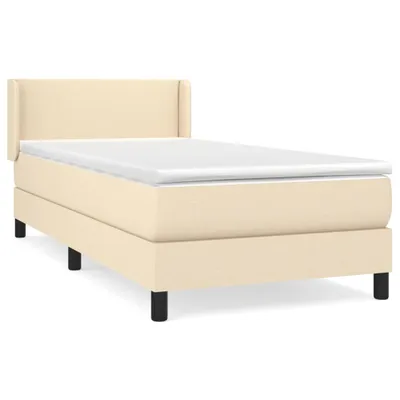 Produktbild von vidaXL Boxspringbett mit Matratze Creme 90x190 cm Stoff