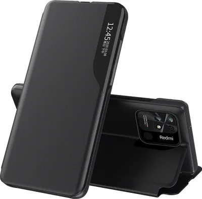 Produktbild von Hülle für Redmi 10C Smart View Fenster Flip Stand Cover Kunstleder Schutzhülle Xiaomi Redmi 10C Schwarz