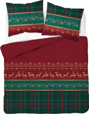 Produktbild von Bettwäsche, Flanellbettwäsche, warm, für den Winter 160x200 5620b Weihnachtsplaid