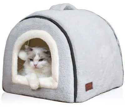 Image de Lit pour chat d'intérieur, cabane pliable pour chat, antidérapante et résistante à l'eau