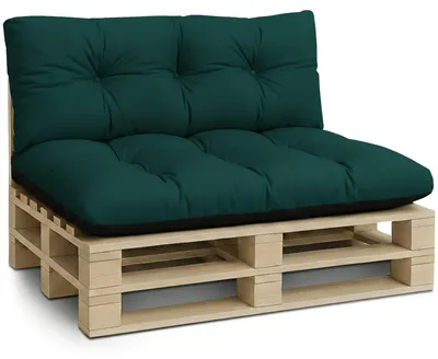 Produktbild von Palettenkissen Outdoor 2er Set 120x80 + 120x40 Europaletten Palettenmöbel Grün