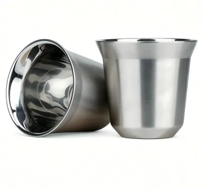 Espressotassen-Set 2er-Pack 80 ml doppelwandig 304 Edelstahl