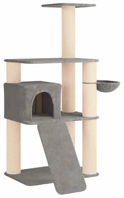 Obrázok produktu pre Mačací strom s sisalovými škrabacími stĺpikmi, svetlosivý, 173 cm