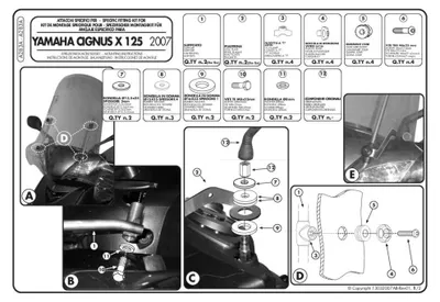 Immagine prodotto di Kit attacchi parabrezza per 102A/128A per MBK Flame X/Cignus X 125