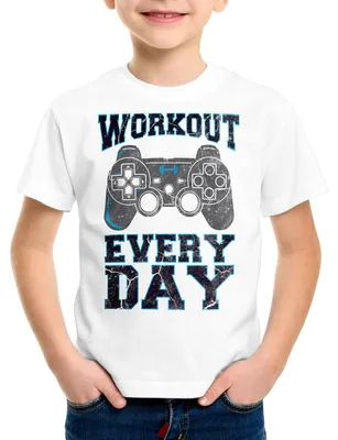 Produktbild von style3 Gamer Workout Kinder T-Shirt play sport station controller ps game
