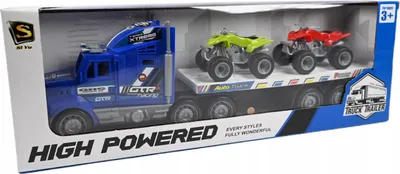 Immagine prodotto di Grande camion trasporta auto con automobili - Set di camion giocattolo 43 cm per bambini - Colorato