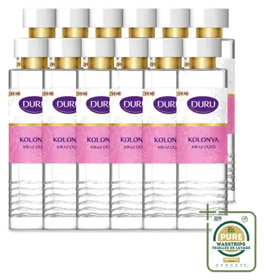 Image de 12 flacons d'eau de Cologne Duru, parfum cerisier, désinfectant pour les mains, 400 ml - Pack économique - 12 pièces