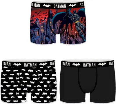 Produktbild von DC Comic Batman 3er Pack Herren L/50 Boxershorts, Batman Logo