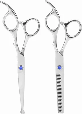 Produktbild von 2 Stück Haarschneidescheren aus Edelstahl für das Schneiden und Ausdünnen von Haaren