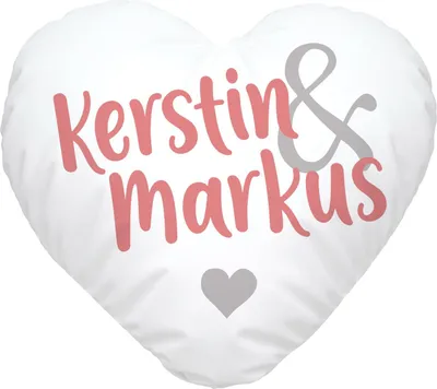 Produktbild von Herzkissen personalisiert Geschenk Liebe eigene Namen Paar Hochzeitsgeschenk Hochzeitstag Valentinstag SpecialMe® weiß Herz-Kissen