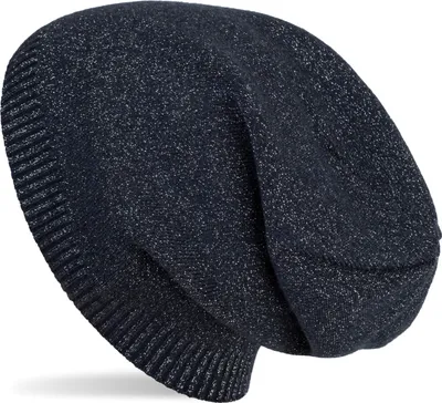 Produktbild von styleBREAKER Feinstrick Beanie Mütze mit Glitzerfaden, Slouch Longbeanie, Damen 04024142