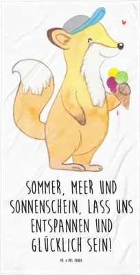 Produktbild von Mr. & Mrs. Panda Strandtuch Sommer Meer Strand - Weiß - Geschenk, Sommerferien, Urlaub Am, Farben, Duschtuch, Großes Badehandtuch, Duschhandtuch, Strandurlaub, Handtuch