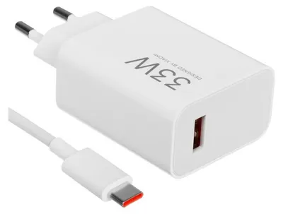 Obrázek produktu pro Nabíječka s kabelem Xiaomi Charging Combo MDY-16-EF, PD 33W, QC 3.0, kabel Type-A na Type-C, Víceúrovňová ochrana, Bílá