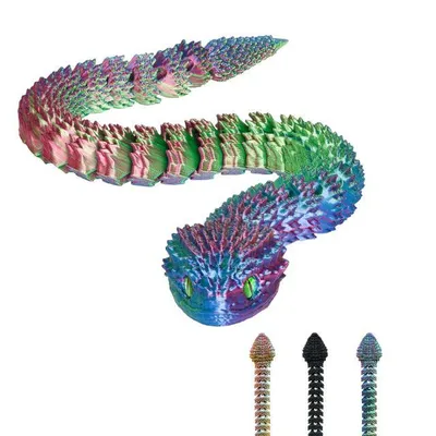 Produktbild von 3D Schlange – 27 cm – Blau-Grün-Violett