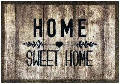 Produktbild von Akzente Listen Fußmatte "Home Sweet Home" 70x100 cm, Polyamid Monofilament, TPE Rückseite, rutschfest, trittschälldämmend, PVC-frei, wetterbeständig