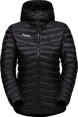 A black hooded jacket with a zipper and the MAMMUT logo on the chest.