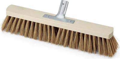 Produktbild von Robuster Saalbesen Poly-Kokos mit Metallstielhalter 60 cm – Ideal für gründliche Reinigung drinnen & draußen, 1 Stück natur/silber