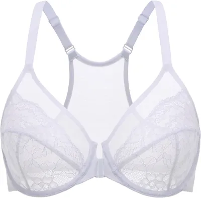 Produktbild von BH für Damen mit Vorderverschluss und Racerback-Rücken, weiß