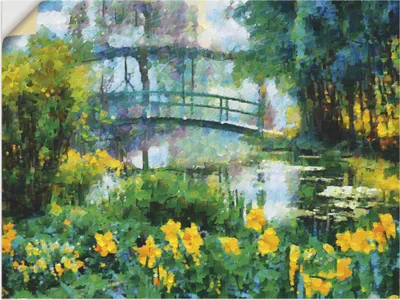 Produktbild von ARTland Wandbild, selbstklebend Brücke über den See Größe: 80x60 cm
