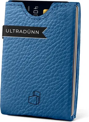 Imagen del producto de Billetera delgada para tarjetas de crédito, de cuero genuino, capacidad para 6 tarjetas, diseño delgado, para hombres y mujeres