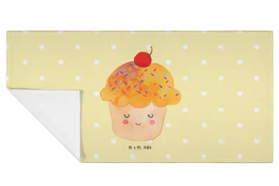 Produktbild von Mr. & Mrs. Panda Handtuch Cupcake - Gelb Pastell - Geschenk, Küche Spruch, Flauschtuch, Deko, Wunder, Motivation Sprüche, Händehandtuch, 50x100, Lustige, Cupcakes, Muffin