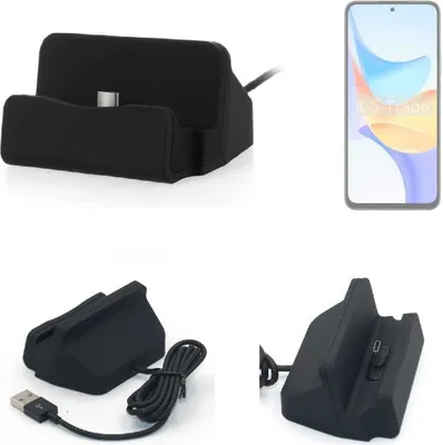 Produktbild von K-S-Trade Docking-Station kompatibel mit Honor Play 50 Ladestation Dock Ladegerät Docking Station Tischständer Ständer inkl. USB Typ C Kabel