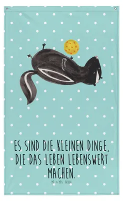 Produktbild von Mr. & Mrs. Panda Wandtuch Stinktier Ball - Türkis Pastell - Geschenk, Wandbild, Wandbehang, Gobelin, Wandteppich, Stinki, Raubtier, Stinker, Verspielt, Tapestry, Skunk