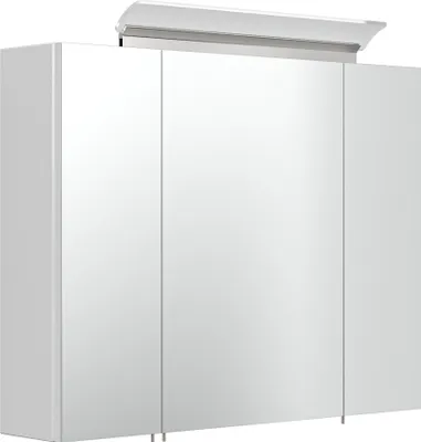 Produktbild von Spiegelschrank 80 inklusive LED-Acrylglaslampe weiss hochglanz EEK: F