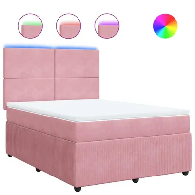 Produktbild von Boxspringbett mit Matratze Rosa 160x200 cm Samt