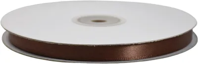 Produktbild von Geschenkband aus Doppelsatin, 10 mm breit, Rolle mit 50 m, Satinband braun