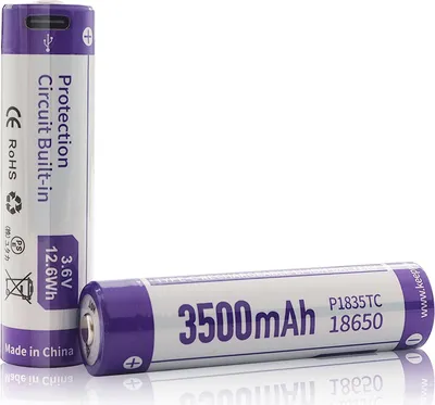 Produktbild von Keeppower 18650 - 3500mAh, Li-Ionen 3,7V - 3,6V - PCB geschützt, mit USB-C Lademöglichkeit P1835TC