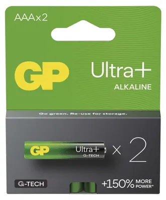 Alkalická baterie GP Ultra Plus AAA (LR03), 2 ks