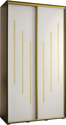 Produktbild von MEBLE KRYSPOL Davos 8 Schrank, zwei Türen - 235,2x130x45 cm - Schwarz Weiß Gold