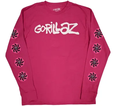 Image de Gorillaz T-Shirt unie à manches longues : Repeat Pazuzu (Sleeve Print), large, rose