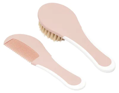 Produktbild von ZEWI bébé-jou Kamm + Bürste Pale Pink, Bürste & Kamm, Pink, Kunststoff, Nylon, Junge/Mädchen, 2 Stück(e)