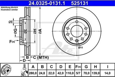 Produktbild von ATE Bremsscheiben (2 Stück) 24.0325-0131.1