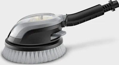 A rotating washing brush attachment for a pressure washer.