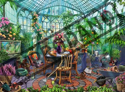 Produktbild von Puzzle Ravensburger - Ein Morgen im Gewchshaus, 500 Teile
