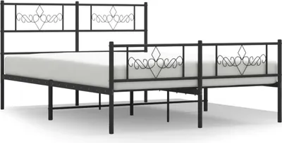 Obrázek produktu pro vidaXL Postel s čelem a nohama kovová černá 120x190 cm