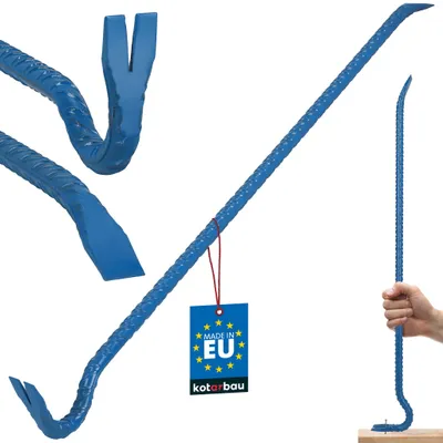 Produktbild von KOTARBAU® Brecheisen 100 cm mit Kuhfuß Doppelseitig Nageleisen Biegefest Brechstange Nagelzieher Werkzeug Bewehrungsstahl Pulverbeschichtet Blau