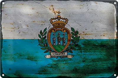 Produktbild von Blechschild Flagge San Marino 30x20cm San Marino Rost