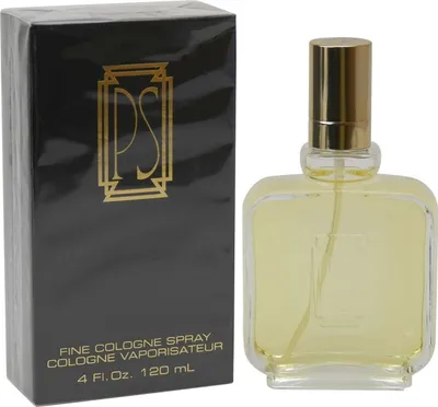 Paul Sebastian Men Eau de Cologne in klarem Flakon mit goldener Kappe, stehend vor schwarzer Verpackung mit goldenem Logoaufdruck