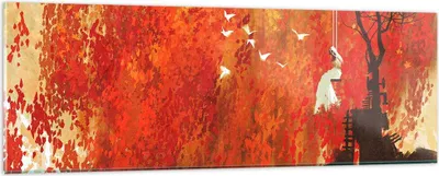 Produktbild von Bilder auf glas - Frau Abstraktion - 90x30cm - Glasbilder - Wandbilder - Kunstdruck - zum Aufhängen bereit - Wanddekoration aus Glas - Glas Bilder - Wandbild auf Glas - Einteilig - GAB90x30-3836