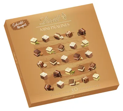 Zdjęcie produktu dla Lindt Mini Pralinés Nougat, 30 małych, specjalnych pralinek, 143g