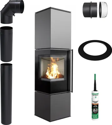 Immagine prodotto di Stufa a libera installazione KRATKI REN L Left 7 kW fi150 Accessori di montaggio