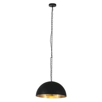 Produktbild von Steinhauer Pendelleuchte Semicirkel 1-flammig Schwarz Matt/ Gold 50x50cm
